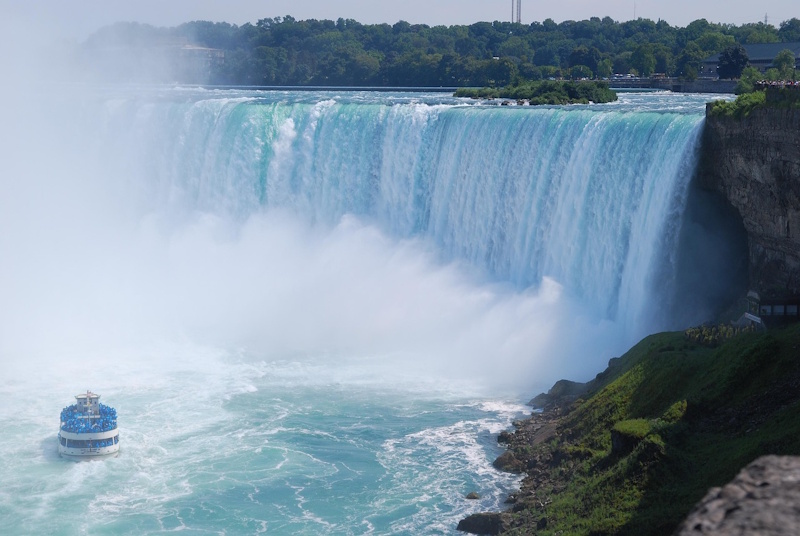 Aerial view of the Horseshoe Falls in Niagara Falls.